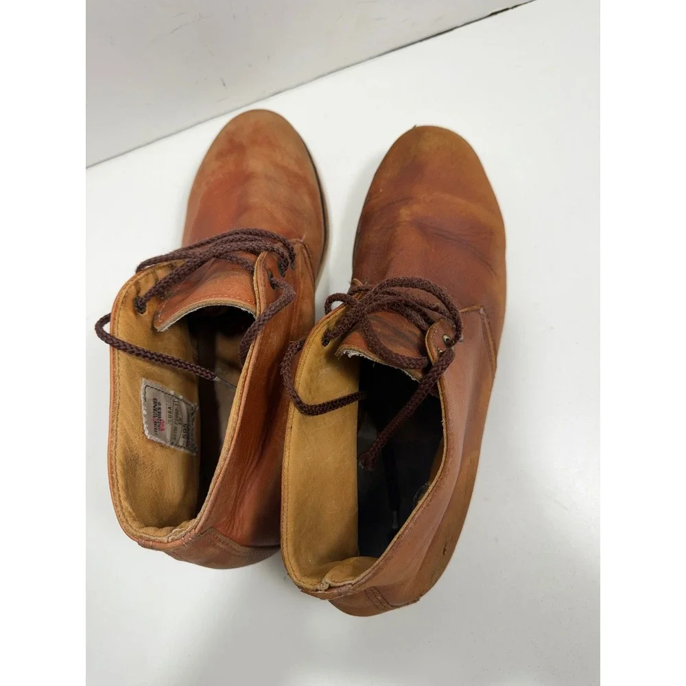 Red Wing 595‎ Mens Leather Chukka Boots Brown Soft Toe EH Rated Made in USA 12